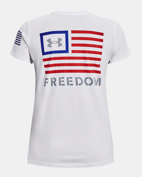 Women's UA Freedom Banner T-Shirt, White, pdpMainDesktop image number 5